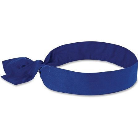 CHILL-ITS BY ERGODYNE Cooling Bandana, Tie, Low-profile, Cotton, 36-1/2"x2", Blue EGO12307